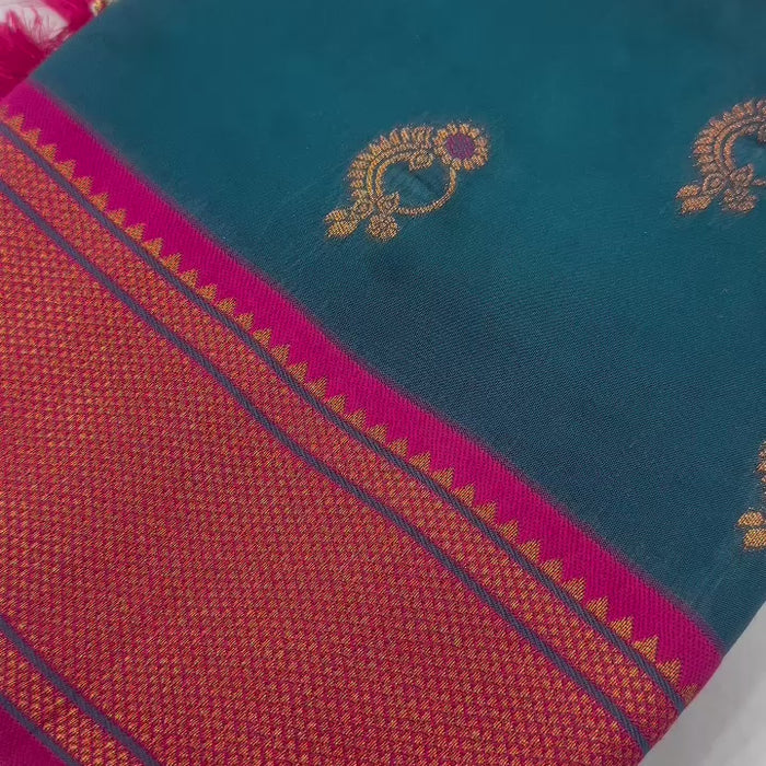 Soft Paithani Silk Saree with Zari Weaving Nath Design