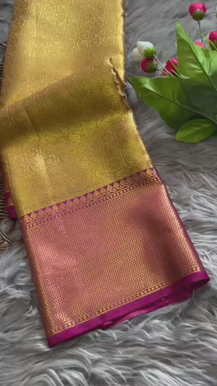 Luxor Gold Rani Mukherji Inspired Premium Tissue Silk Saree