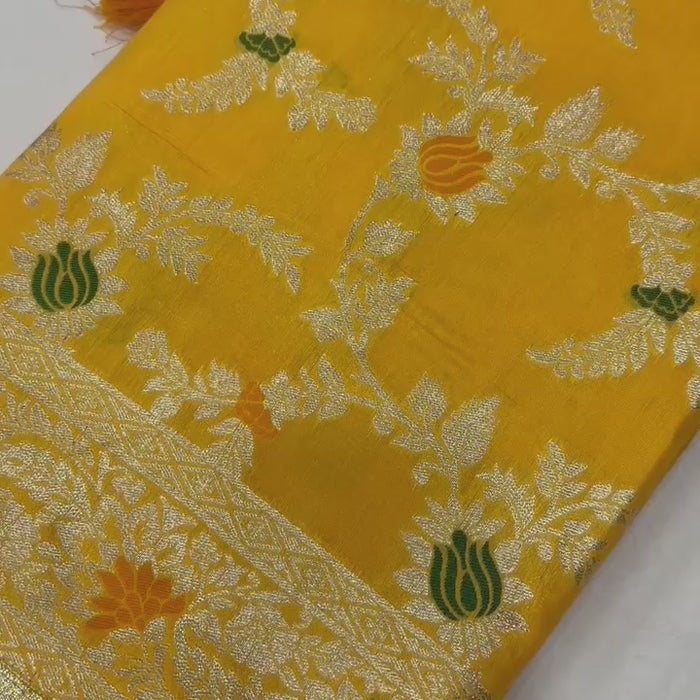 Pure Viscose Dolla Silk Saree with Heavy Meenakari Work