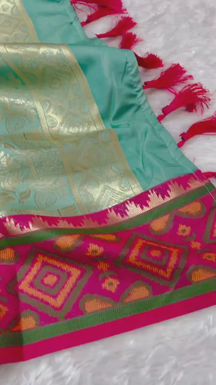 Mint Green Kanjivaram Patola Silk Sarees