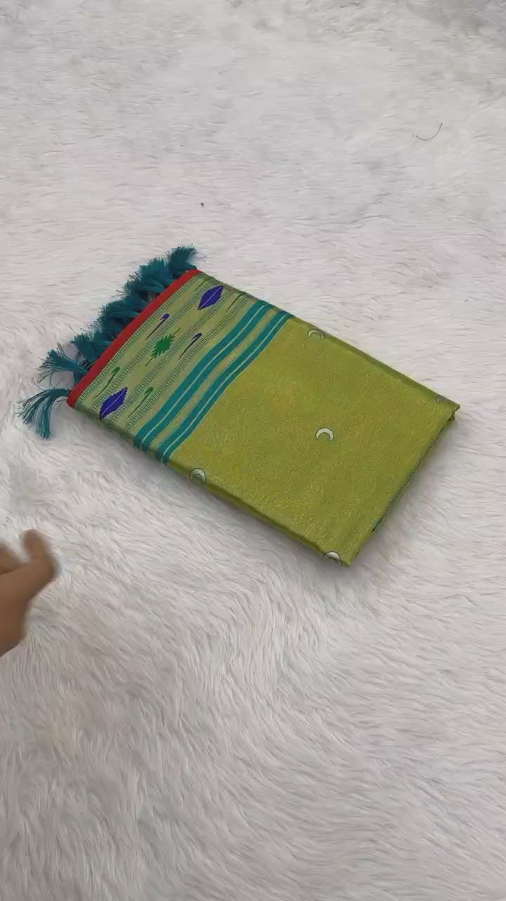 turmeric premium tissue paithani