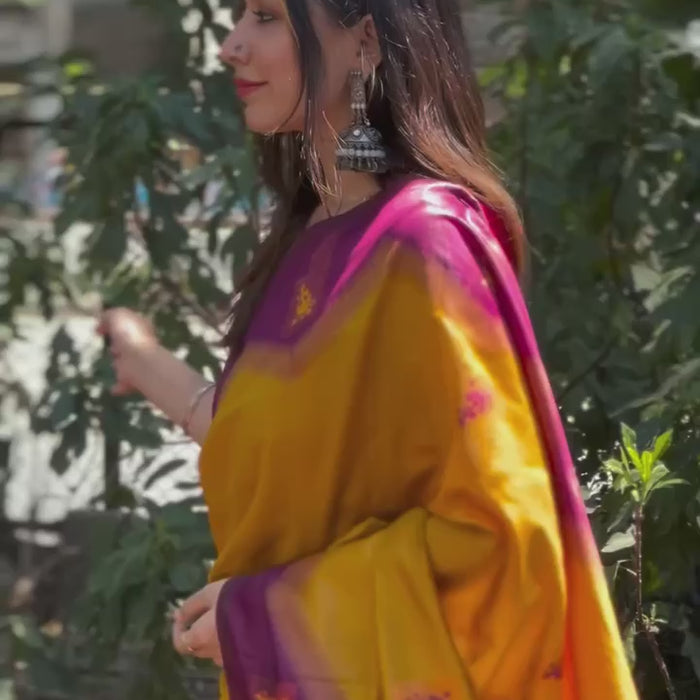Tulip Pink Pure Kanjivaram Full Zari Silk Saree