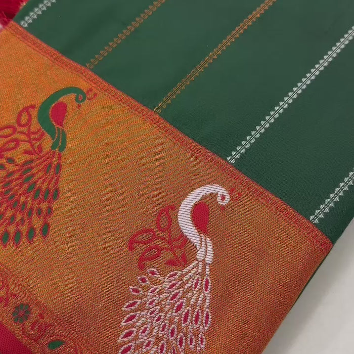 Soft Paithani Silk saree with Zari Meenakari design