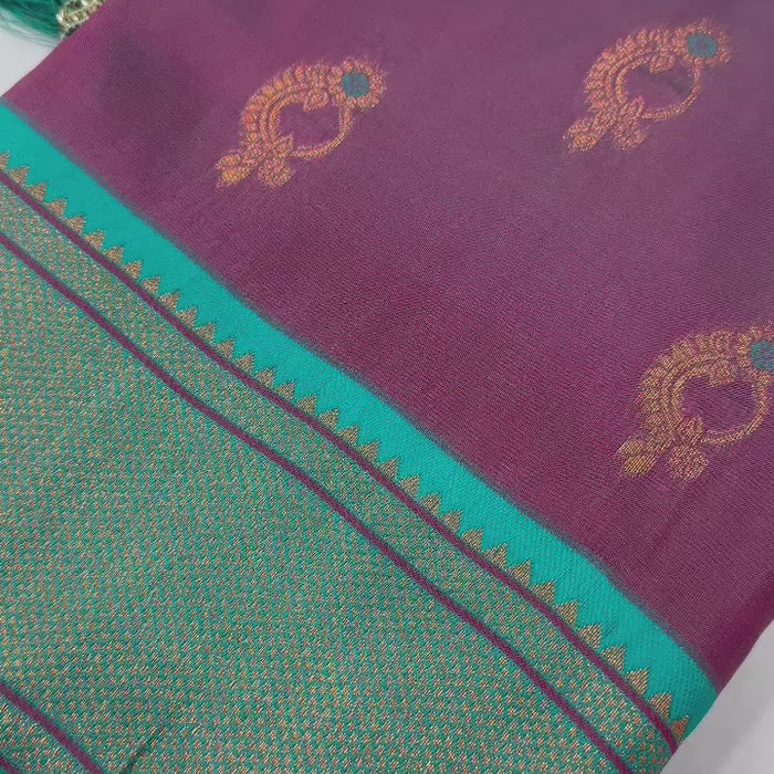 Soft Paithani Silk Saree with Zari Weaving Nath Design