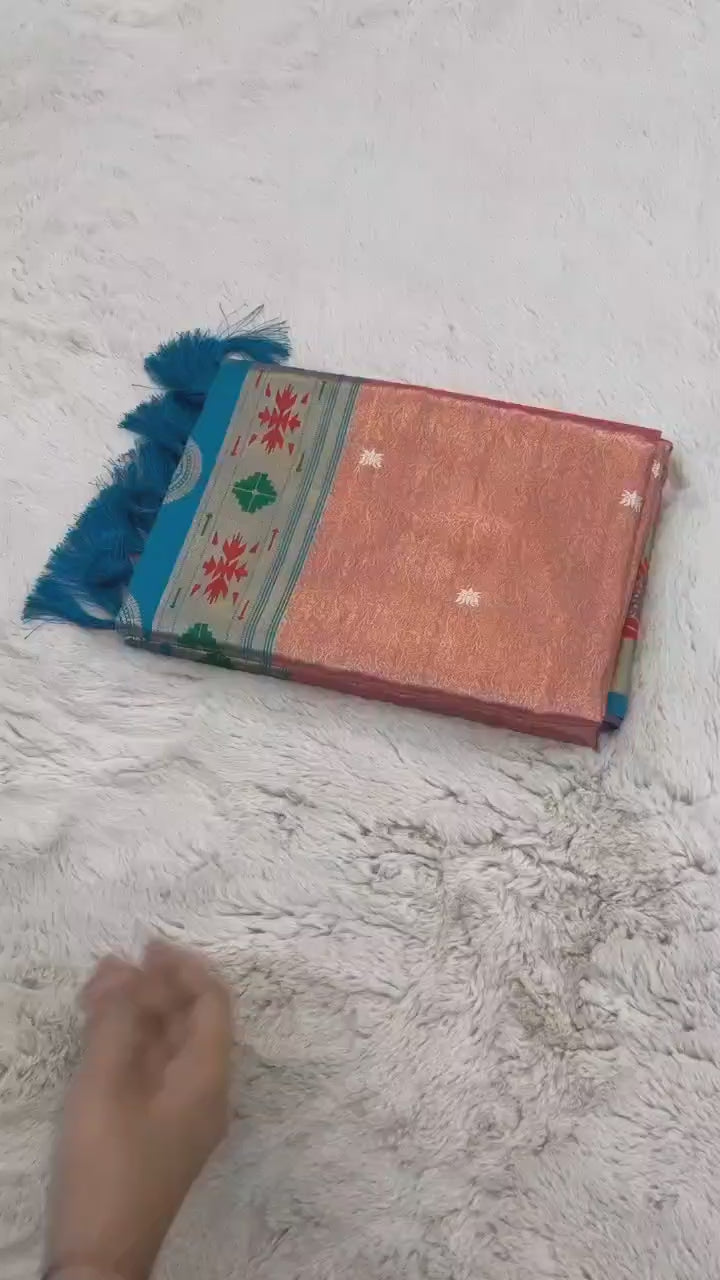 Lotus Paithani Soft Banarsi Silk Saree