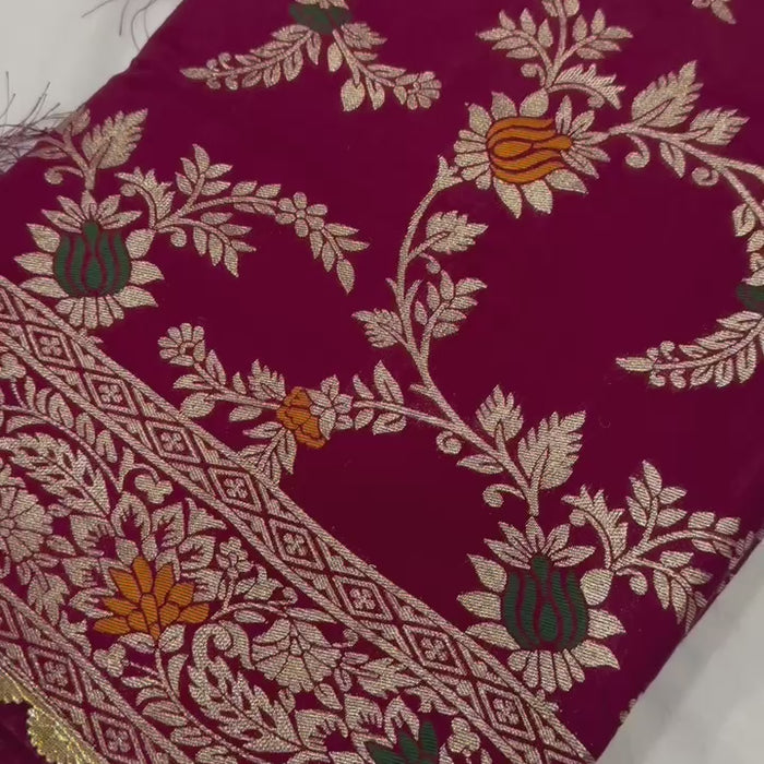 Pure Viscose Dolla Silk Saree with Heavy Meenakari Work