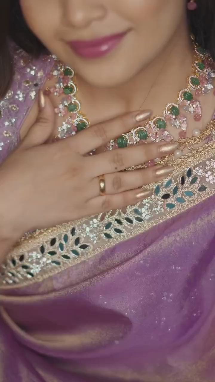 Tissue Silk With Embroidery Work